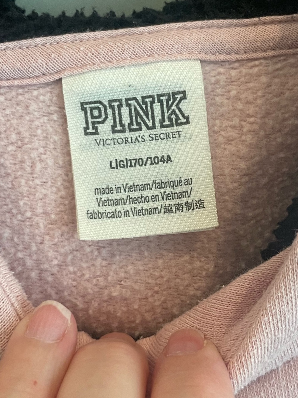 PINK Victoria's Secret Soft Pink Pullover Sweatshirt with Black Logo - Picture 3 of 5